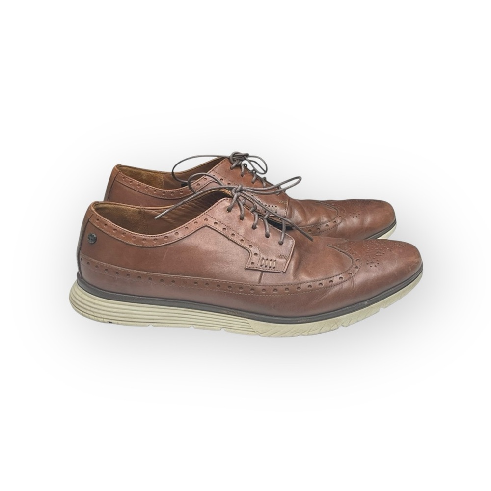 Timberland ✪ Brogue Oxford Wingtip Edgy Leather Lace Up Shoes ✪ Dark Tan Brown - Picture 2 of 16